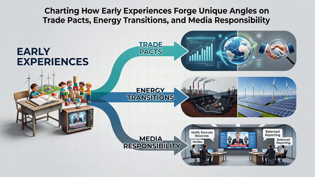 Charting How Early Experiences Forge Unique Angles on Trade Pacts, Energy Transitions, and Media Responsibility